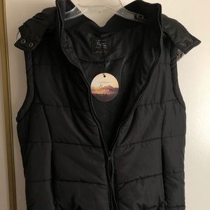 Cotton On Puffer Vest with furry hood